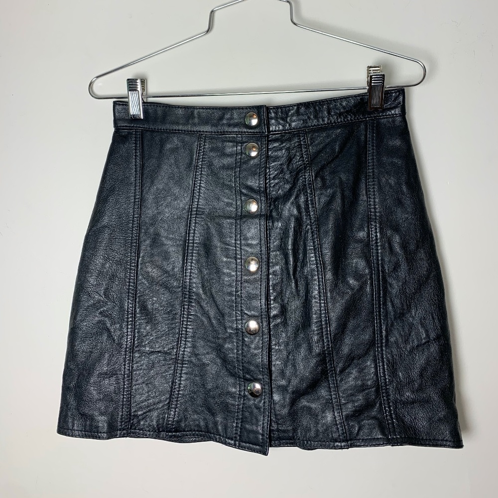 Vintage Italian leather miniskirt